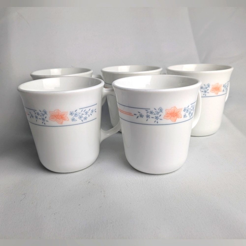 BUNDLE Of 5 Corelle Dinning Apricot Grove Coffee Mug CORNINGWARE USA Vintage 90